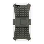 Wholesale iPhone 5 5S TPU+PC Dual  Hybrid Case with Stand (Black-White)